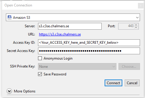 Cyperduck S3 connection setting