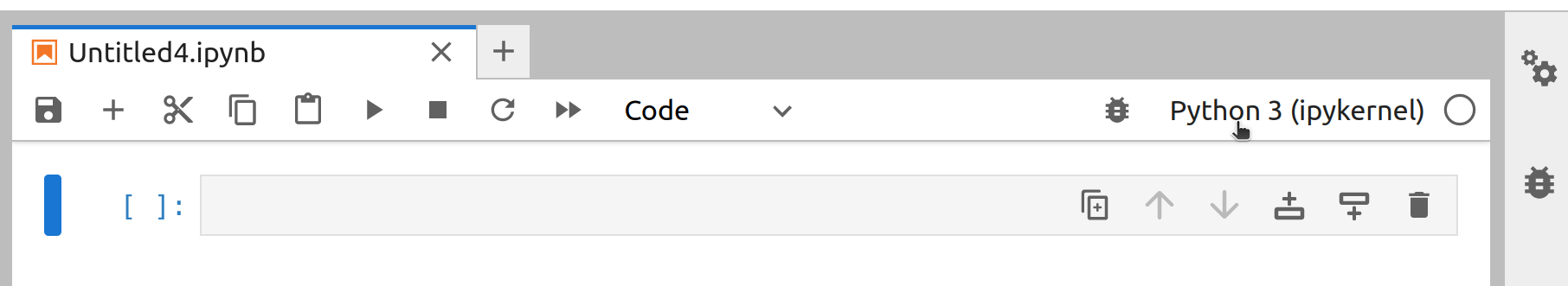 In jupyterlab change kernel after clicking on the current kernel