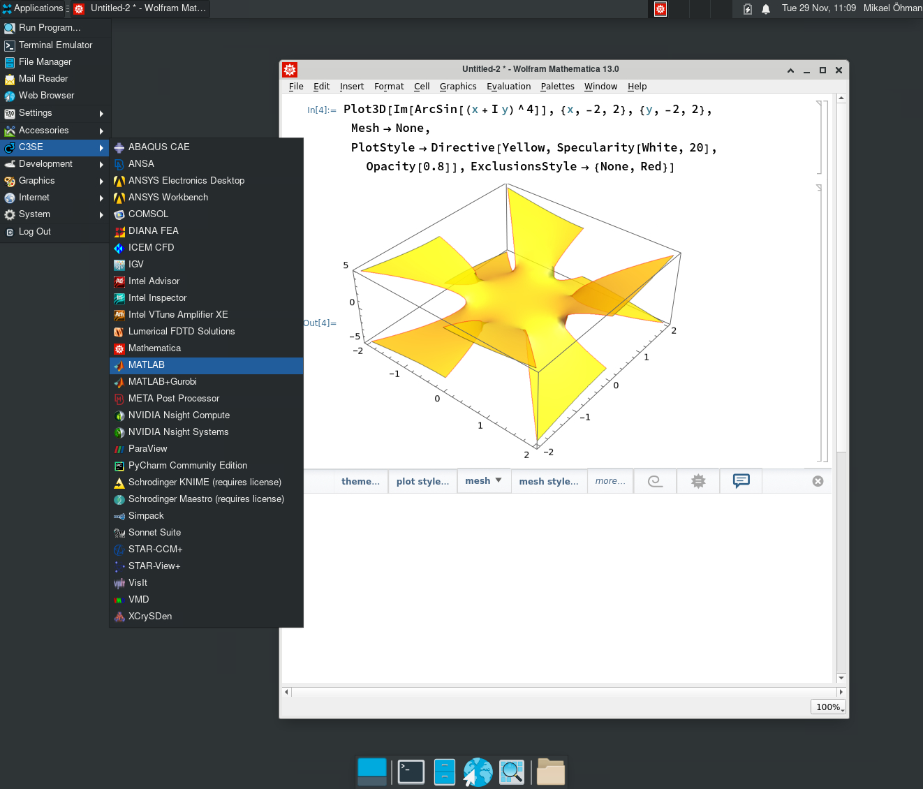 Example of Gnome desktop via ThinLinc